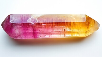 Vibrant Multicolored Crystal with Pink and Yellow Gradients