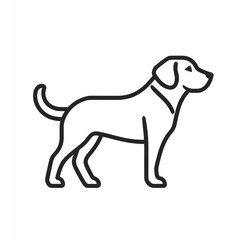 Fototapeta premium Standing Labrador line art, white background, pet profile, logo design