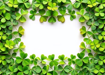Modern Clover Border on Minimalist White Background - Urban Exploration Photography Stock Photo