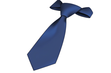 A blue tie, in the style of cartoon style, transparent background PNG