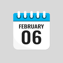 Icon page calendar day - 6 February