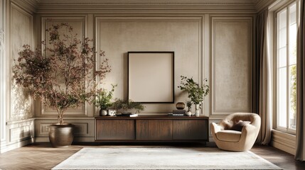 Elegant Interior Design with Minimalist Decor and Natural Elements