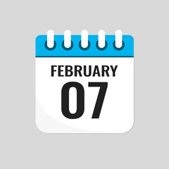 Icon page calendar day - 7 February