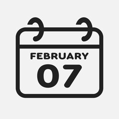 Icon page calendar day - 7 February