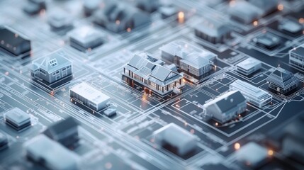 Smart city, digital houses, network, infrastructure, technology.