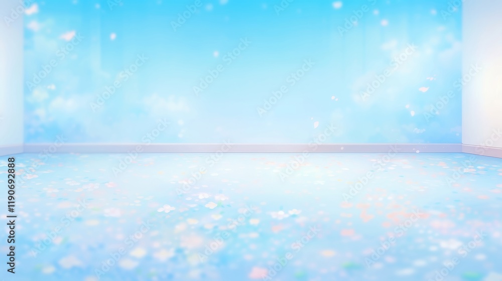 Aufkleber soft blue abstract studio backdrop, featuring a gentle blur effect, creating a serene and calming at