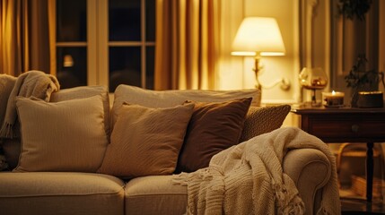 Cozy Evening in a Warm Living Room