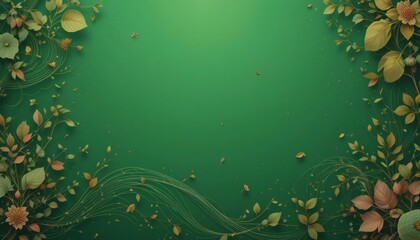 Emerald Green Floral Frame: Nature's Serene Embrace