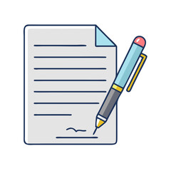 pen and paper vector icon, pen and paper vector illustration - simple illustration of pen and paper, perfect for logos pen and paper 