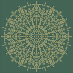 Dot painting beautiful mandala snowflake vector illustration multicolored on black background