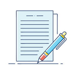 pen and paper vector icon, pen and paper vector illustration - simple illustration of pen and paper, perfect for logos pen and paper 