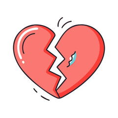 broken heart for love poems vector icon, broken heart for love poems vector illustration - simple illustration of broken heart for love poems, perfect for logos broken heart for love poems 
