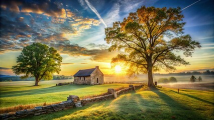 Monocacy Battlefield: Historic Maryland Landscape Double Exposure Photography