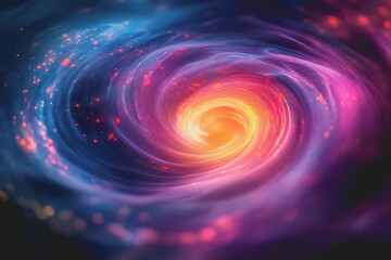 Obraz premium An abstract artistic piece with swirling patterns and neon colors represents the forex market energy