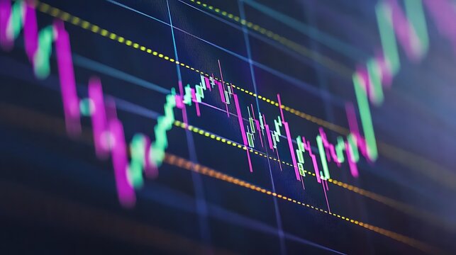 Colorful line graph representing stock surge.
