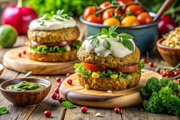 Delicious Vegan Lentil Patties with Baked Potato & Hummus - Easy Plant-Based Meal