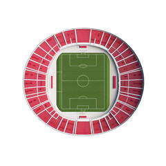 Football stadium top view isolated on transparent background