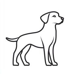 Obraz premium Standing Labrador, line art, white background, pet adoption