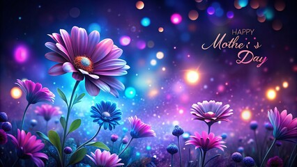 Night Bloom: Abstract Floral Mother's Day Background for Text