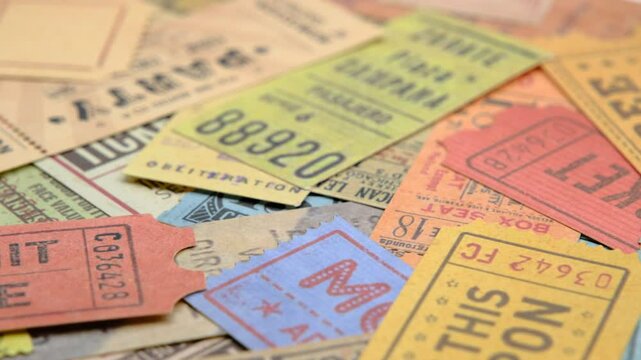 vintage tickets from around the world, theater, movie, concerts, transport, boarding passes, hotel reception cards and other documents