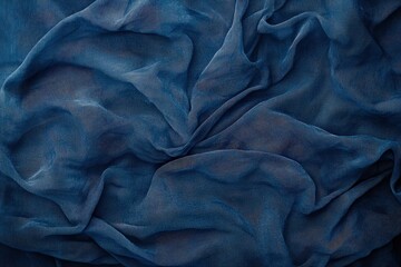 Draped Blue Fabric Showing Textured Surface