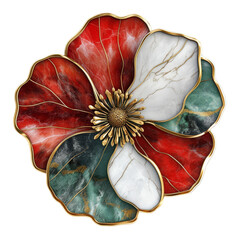 Elegant red and white flower artwork modern home decor digital illustration vibrant colors artistic viewpoint