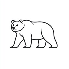 Fototapeta premium Walking polar bear line art, arctic background, logo design (1)