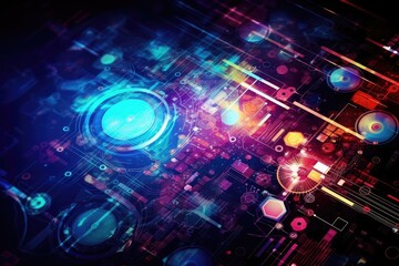 Fototapeta premium Futuristic Holographic Digital Interface