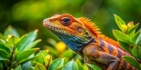 Oriental Garden Lizard Basking in Udawalawe National Park, Sri Lanka