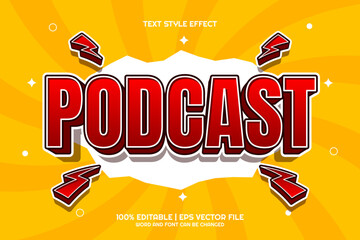 Editable Text Effect Podcast 3D Cartoon Style