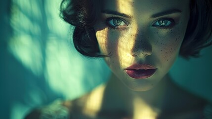 Elegant smiling model, frontal face capture, radiant beauty, poised expression, fashion essence.