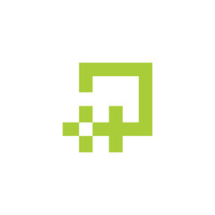 letter hp plus medical geometric logo vector