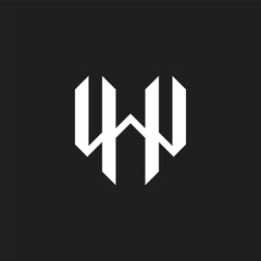 letters hw simple construction geometric shape logo vector