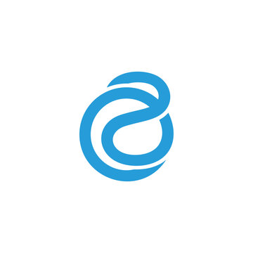 letters o2 oxygen blue circles linked logo vector