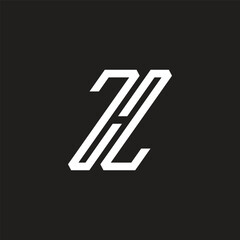 Fototapeta premium letters z h l stripes geometric logo vector