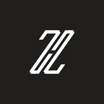 letters z h l stripes geometric logo vector