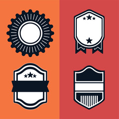 Editable Retro Badge and Shield Vector Collection
