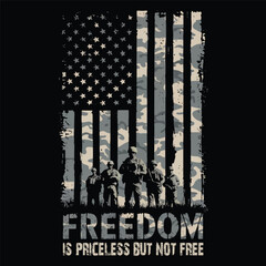 American Flag with military soldier Vector, Grunge vintage, poster and t shirt design vector Illustration