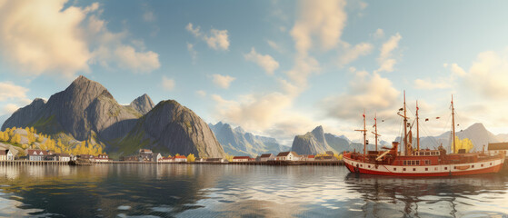 Obraz premium Majestic Fjord Cruise Experience in Norway