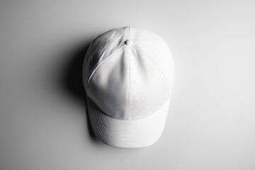 A Plain White Baseball Cap on a White Background
