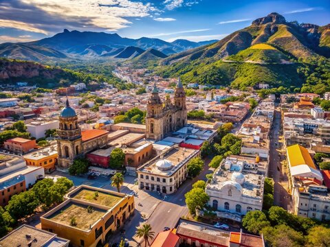 Durango Mexico: Stunning Aerial Drone View of Cityscape, High-Resolution Stock Photo