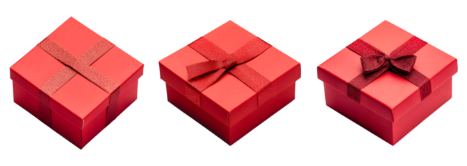 set of red square box isolated on transparent background, Virtual, cut out