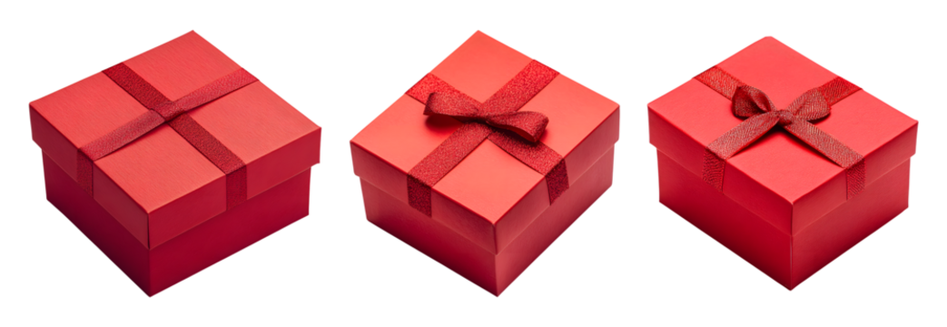 set of red square box isolated on transparent background, Virtual, cut out