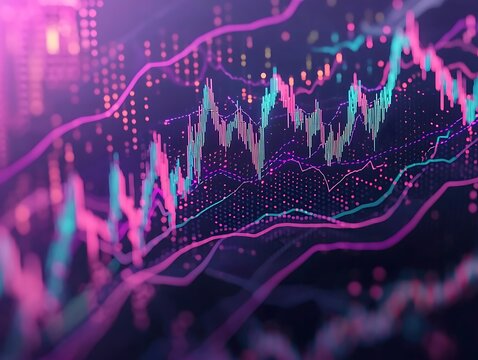 Colorful tech graphs depicting the future of stock investments