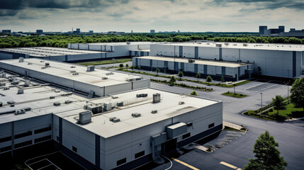 Fototapeta premium Modern Industrial Park Aerial Perspective