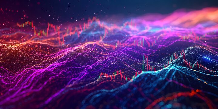 Colorful visualization of stock price fluctuations over time