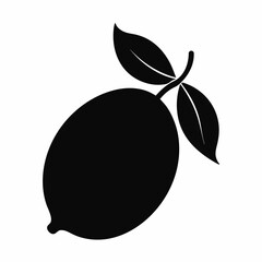 Elegant Black Lemon Silhouette Vector Design
