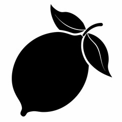 Elegant Black Lemon Silhouette Vector Design