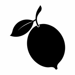 Elegant Black Lemon Silhouette Vector Design