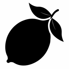 Elegant Black Lemon Silhouette Vector Design
